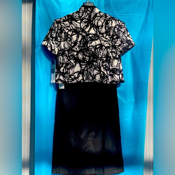 NWT BLACK DRESS WITH SHORT SLEEVE JACKET size 4 PETITE - Picture 10 of 11